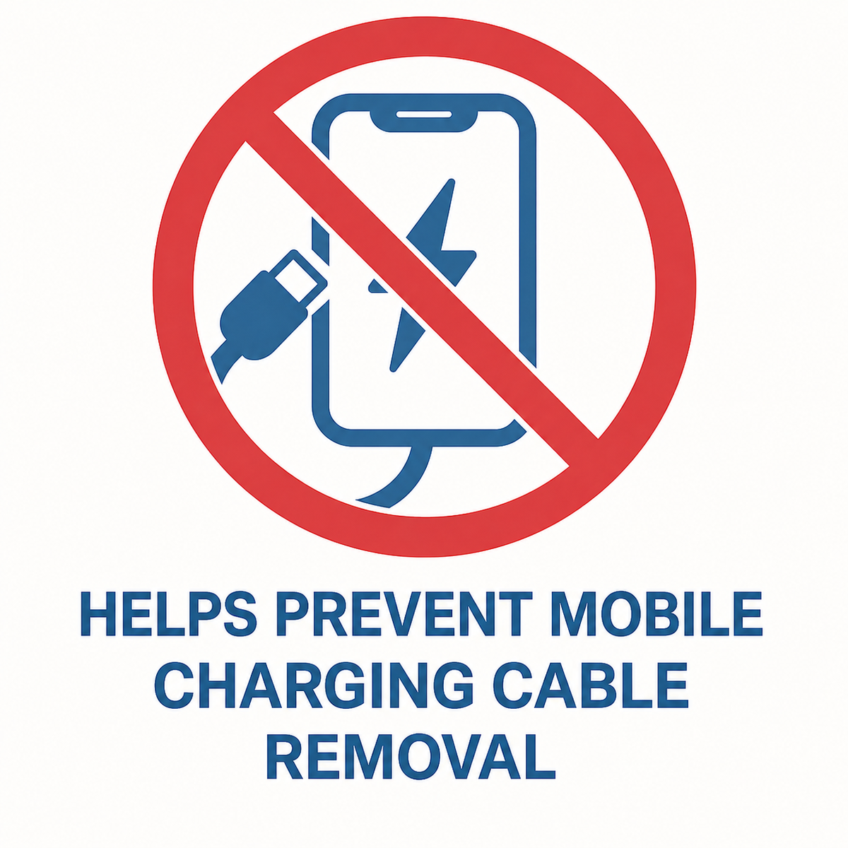 Helps prevent mobile charging cable removal